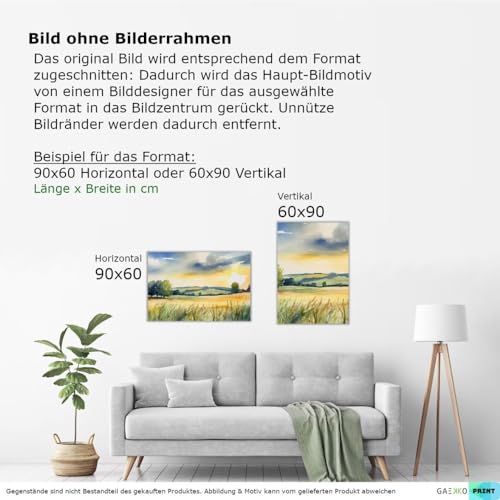 Tableau mural Le champ en été GAEKKO impression poster d'art 50x50 cm - 5