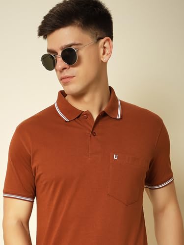 Image of UNIBERRY Men's Cotton Half Sleeves Solid Polo Neck T-shirt-MT4-BG 4XL