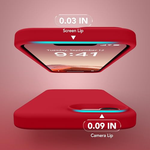 Image of Magnetic for iPhone 17e /iPhone 16e Case, Compatible with MagSafe, [Soft Anti-Scratch Microfiber Lining] Slim Silicone Shockproof Protective Phone Case for iPhone 17e /16e 6.1 inch, Deep Red