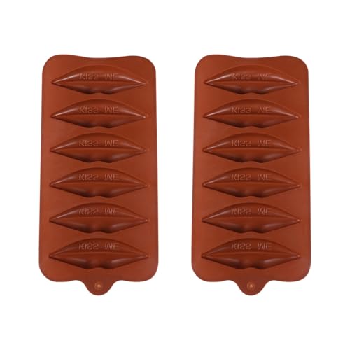 Toyvian 2 Unidades Molde de Silicona para Chocolate Forma de Labios, Antiadherente, Grado Alimenticio, Multiusos para Hornear Pasteles, Dulces, Gelatina y Cubitos de Hielo, Color Aleatorio