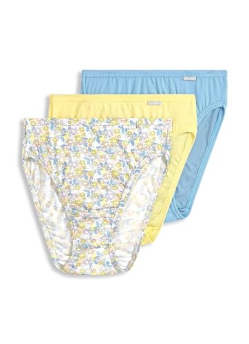 Image of Jockey Women's Underwear Elance French Cut - 3 Pack, Light Yellow /Ditsy Daisy /Blue Stardust, 5