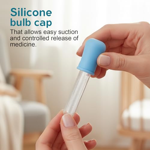 Image of Baybee Baby Medicine Feeder Dropper for Infants & Toddlers | BPA-Free Silicone Oral Dropper | Multipurpose Baby Feeder for Medicine, Syrup, Vitamins, Juice | Easy-to-Clean, Reusable (Blue - Pack of 2)