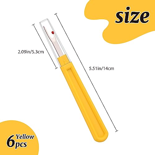 6 PCS Seam Ripper Set, Ergonomic Grip Seam Ripper, Yellow Seam Ripper for Sewing Crafting and Removing Embroidery Hems and Seams (Yellow)