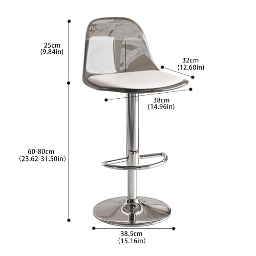Andazododc Conjunto de 2 banquetas de bar giratórias ajustáveis, 33 cm P x 38 cm L x 104 cm A, banco