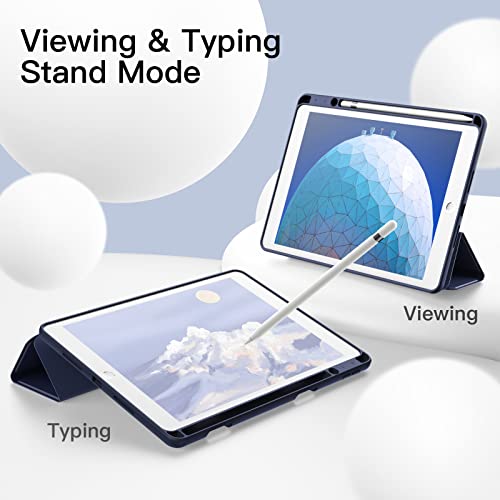 Image of JETech Cover Case for iPad Pro 10.5-Inch and iPad Air 3 (10.5-Inch 2019, 3rd Generation) with Pencil Holder, Slim Tablet Cover with Soft TPU Back, Auto Wake /Sleep (Navy)