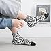 YeertMii Black Grey Leopard Print Fashion Ankle Socks For Men Women Low Cut Socks Crew Sports Athletic Running Socks