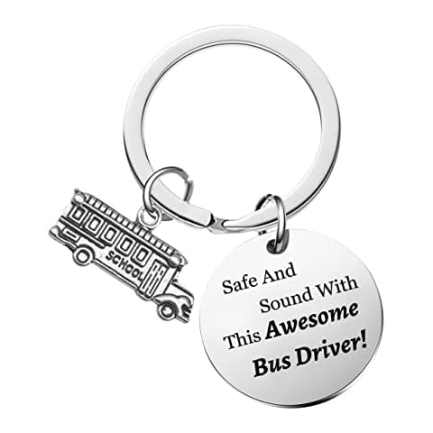 School Bus Driver Keyring For Men Women Thank You Appreciation Gifts Retirement Birthday Graduation Gifts For Bus Driver End Of The School Year Gift Bus Driver Gifts Back To School (Safe and sound) Cover