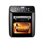 Tagars Forno Friggitrice Ad Aria Calda Da 12 Litri Con Display Digitale, Sistema A Riscaldamento Rapido, 12 Programmi Di Cottura, Timer e Temperatura Regolabili 1800 W (12 Litri, Nero)