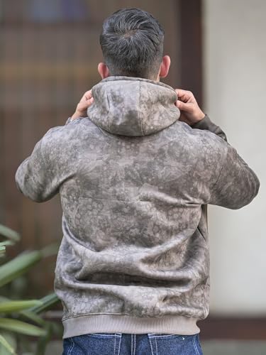 Image of Maniac Mens Spray Printed Hooded Neck Full Sleeve Loopnet Sweatshirt for Men