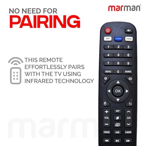 Image of marman Compatible with Hyundai Tv Remote Control Original Suitable for LED Smart TV Model SMTHY32HDB52YW Non Voice Command - Match Exactly with Existing Remote Key by Key for Better Performance