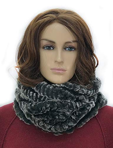 Hima Nice Glory Real Knitted Rex Rabbit Fur Winter Tube Scarf Neck Warmer2