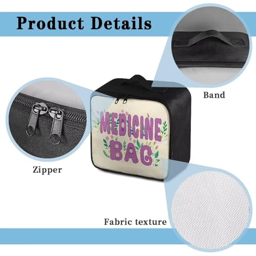 Image of Gomyblomy Daisy Medicine Bag Empty First Aid Kit for Home Car Travel Medical Supplies Storage Bags Organizer Lightweight Emergency Pouch for College School Dorm Office Sport