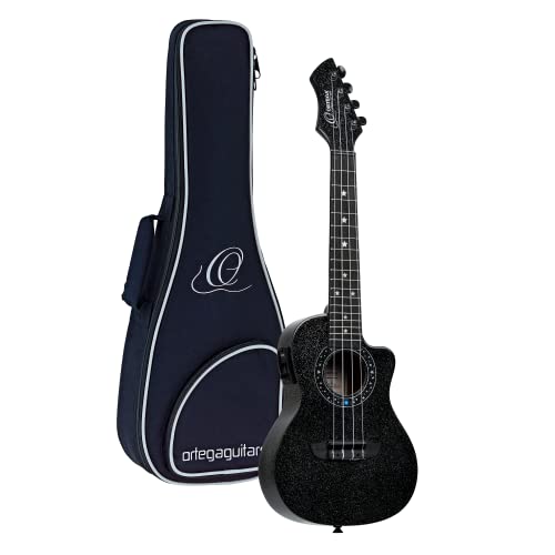 Ortega Guitars Ukulélé Concert électro-acoustique – Série Horizon – tête inversée – agathis/ finition pailleté brillant… - Les Beatles, Paul McCartney, John Lennon, RIngo Starr, George Harrison Ortega Guitars Ukulélé Concert électro-acoustique - Série Horizon - tête inversée - agathis/ finition pailleté brillant…