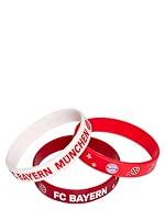 FC Bayern München Kinder Armband 3er Set | Unisex | Rot & Weiß | Silikon FCB