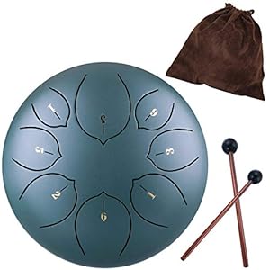 Lomuty 6 Inches 15 CM Steel Tongue Drum-8 Notes C Major Tuned Percussion Instrument-Handpan Drum with Bag, Music Book…