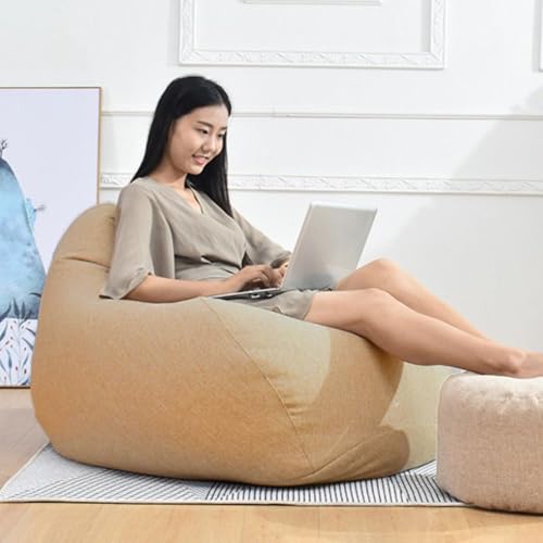 Funda de puf lavable negra de 100x120 cm para sofá perezoso de exterior e interior 5