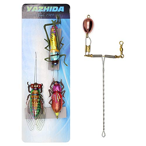 YZD Fly Fishing Realistic Dry Wet Nymph Trout Flies Steelyard Style Hand Tie Lures Kits 3pcs