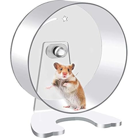 Mbox Hamster Exercise Wheel - 8.7in Silent Running Wheel for Hamsters, Gerbils, Mice and Other Small Pets (Clear) Cover
