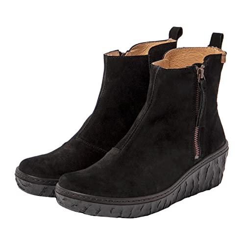 El Naturalista Para Mujer. 251671101005_001 Botines De Piel N5167 Silk Suede Black / Myth Yggdrasil (42), Negro, Plano, 1 A 3Cm, Cremallera, - 2