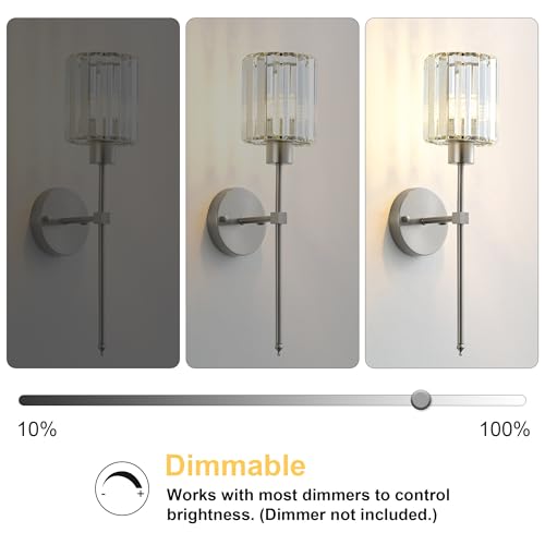 Image of KARTOOSH Hardwired Crystal Wall Sconces Set of 2