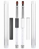 2Pcs Oval & Flat Nail Gel Brush Set – Acrylic Nail Art Brushes with Rhinestone Handle – UV Builder Gel Brush for Acrylic Nails, DIY & Salon Use