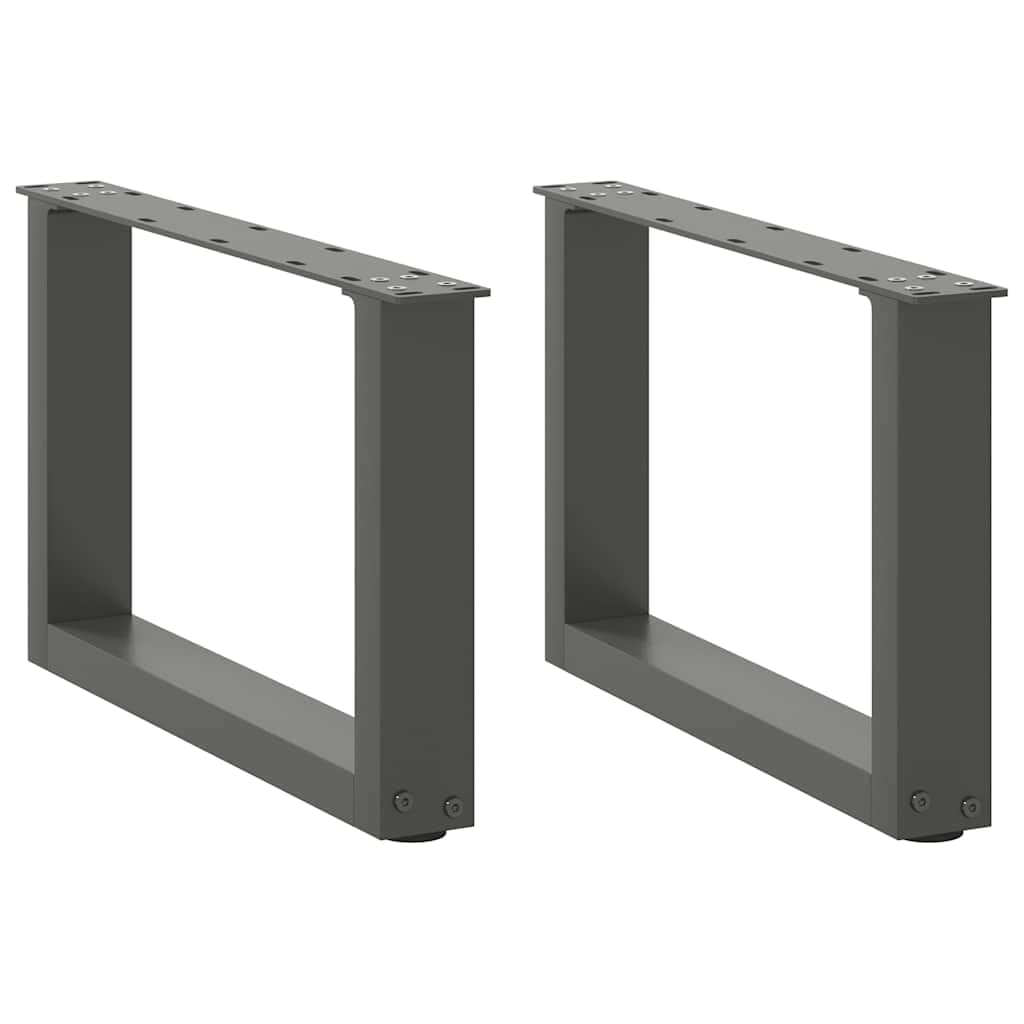 SXZenSpace U-Shaped Coffee Table Legs 50x30 cm Anthracite Steel Modern Set of 2 Adjustable Feet for Dining Bench Desk Office Living Room Bedroom Corridor