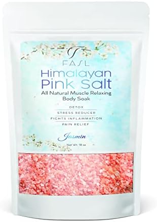 Himalayan Pink Bath Salt Essential Oils Aromatherapy for Relaxation. 100% Natural Organic Muscle Relaxing Body Soak .Revitalize Skin (Jasmin)