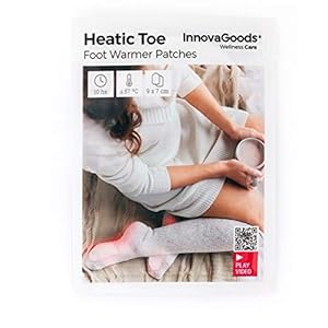 InnovaGoods – Parches Calentadores de Pies Heatic Toe, Pack de 10, Calor Instantáneo hasta 10h, Activación al Contacto con el Aire, Incluye 10 Bolsitas, Blanco, Talla única»