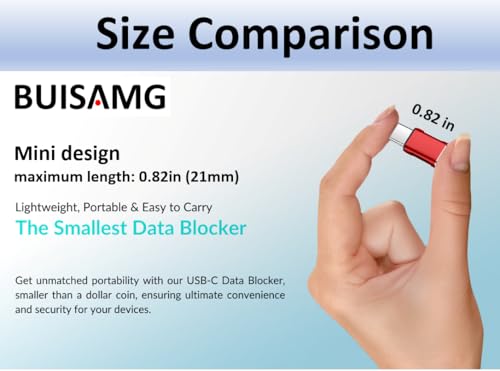 BUISAMG Data Blocker, USB C Data Blocker for iPhone, Protect Against Juice Jacking (3-pcs) - image 7