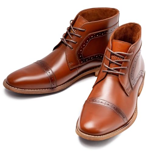 Image of Arkbird Chukka Boots for men, Grainy Leather Lace-up Ankle Boot Fashion and Comfort Casual Oxfords