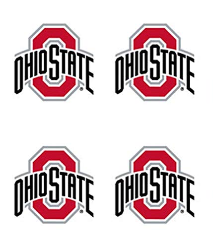 The Ohio State University - OSU - Buckeyes â€“ Waterless Peel & Stick Temporary Tattoos â€“ 8-Piece Combo â€“ Scarlet/Black/White O-Ohio State Logo Spirit Tattoos