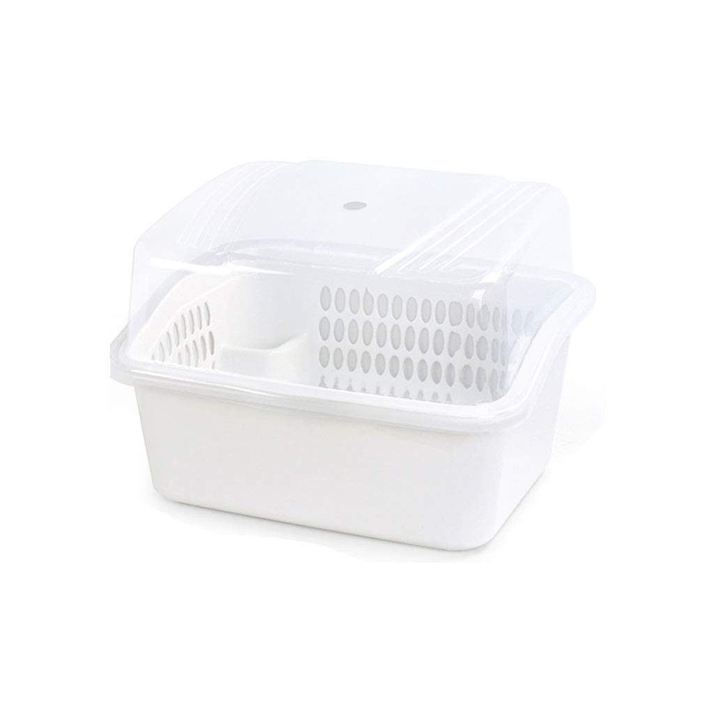 - Kitchen Storage Rack Cupboard Plastic with Lid Kitchen Drain Rack Cutlery Storage Box Dish Rack