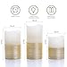 BeMoment Flickering Flameless Candles with Timer, Battery Operated Candle Embedded String Lights, Gold Paint Finish, Ideal for Home Decor, Holidays, and Festivals, 3pcs (D 3