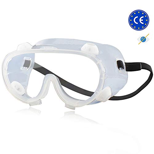 Splash Safety Goggles, BangLong Protective Goggles Wraparound Eye Goggle Glasses Clear Body Anti-Fog