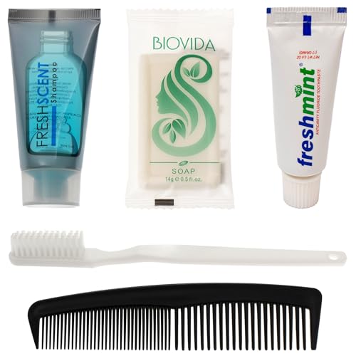 Moda West 24 Kits - Bulk Case of Wholesale Basic Toiletry Kits for Men, Women, Travel, Charity