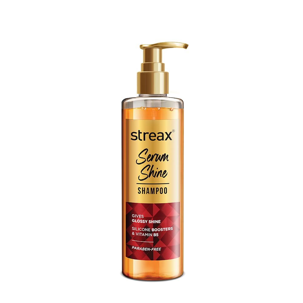 Streax Serum Shine Shampoo, 240 ml for Frizzy and Dry Hair | Paraben-F
