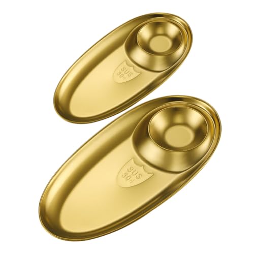 PRETYZOOM 2Pcs Snack Serving Platter Compartment Dish for Appetizers Seasoning Shape for Home Use Space Saving Design for Gatherings