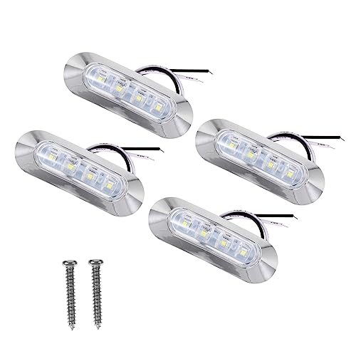 TOPBATHY 4 Piezas Luces LED Camiones Señalización Lateral Luz de Advertencia Instalación y Resistentes al Agua