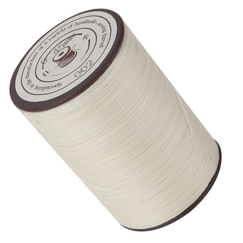 Yinhing Cordón Encerado para Coser Cuero Rojo de 0,45mm, 160m/rollo, Hilo Artesanal de para Zapatos de Cuero, Bolsos y Artesanías (002 arroz blanco)