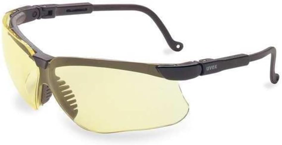 Uvex Genesis Safety Glasses with Uvextreme Anti-Fog Coating, Black Frame