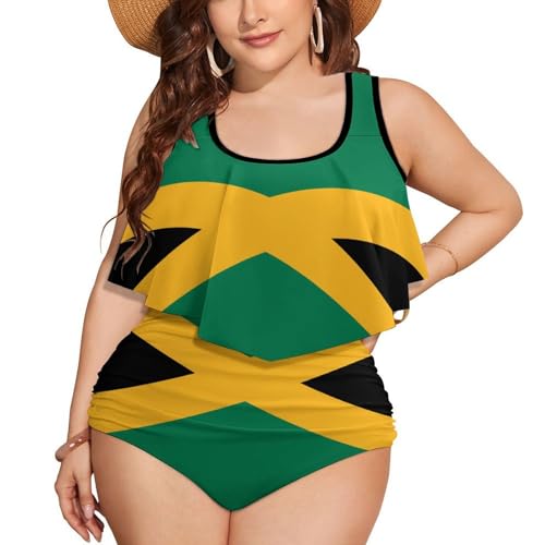 Zakqeik Australian Flag Plus Size Swimsuits for Women Tummy Control Two-Piece Bathing Suits Swimdress Swimwear