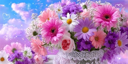 Diamond Painting Amour à Offrir : Kit Complet Mosaïque Fleurs pour un Cadeau Créatif Unique