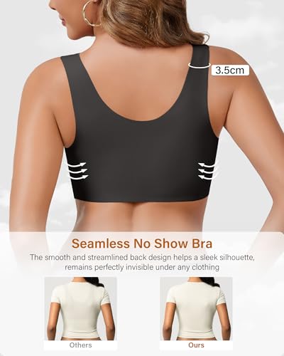 Image of Wireless Bras for Women No Underwire Seamless Full Coverage T-Shirt Bra