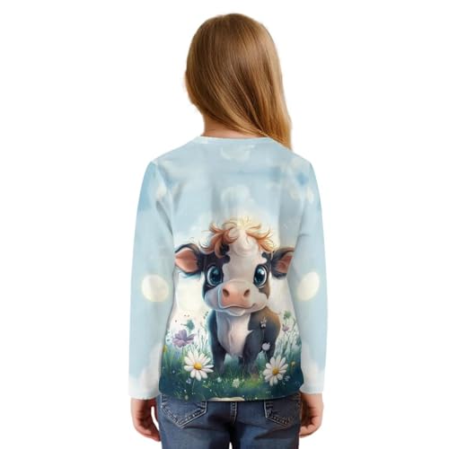 Tee Shirts for Girls 5-12T Lightweight Fall/Winter Pullover Tops Graphic Tees with Front Tie Long Sleeve Clothes2