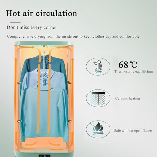 Folding Clothes Dryer, Household Quick-Drying Dryer, Small Wardrobe Dryer, Foldable Clothes Dryer, Lightweight and Foldable, Box-Type Convenience(Color:Blue)