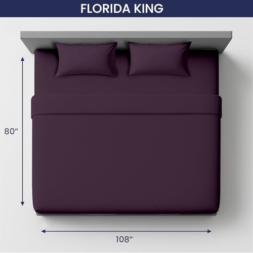 Image of SGI bedding 108 inchx80 inch 4 Pc Florida King Sheet Set 600 TC 15 inch Deep, Plum