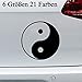 Yin und Yang Aufkleber -6 Größen- Sticker Taijitu Symbol Chinesischen Medizin in 6 Größen und 21 Farben
