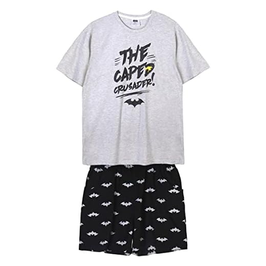 CERDÁ LIFE'S LITTLE MOMENTS Hombre de Batman Algodon 100% de 2 Piezas [ Camiseta + Pantalon Pijama Licencia Oficial DC, Gris, Estándar