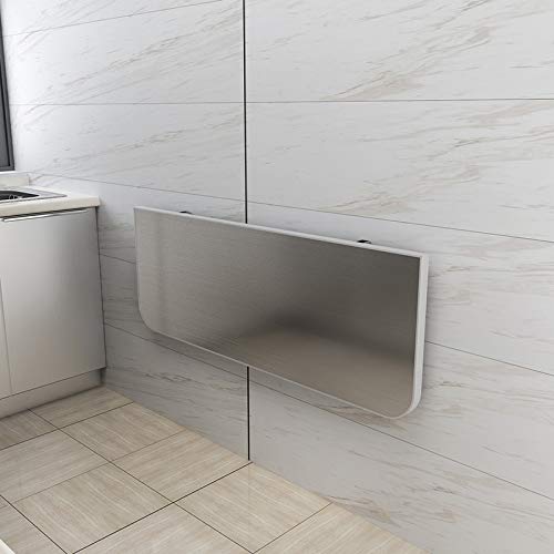 Table pliante murale acier inoxydable : bureau d'ordinateur ou garage - 4