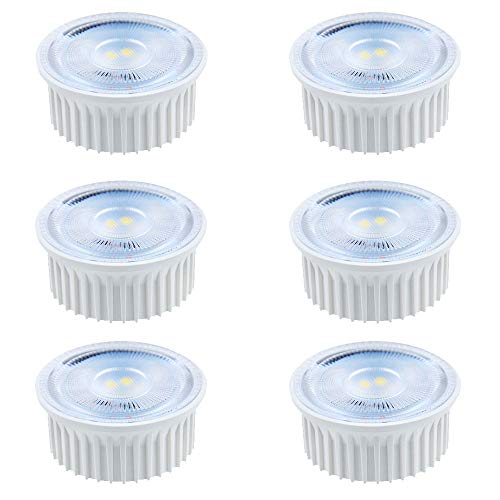 NCC-Licht 6 x LED Leuchtmittel Modul mit Linse 5W 230V 2cm flach warmweiß 3000K flood 38° DIMMBAR